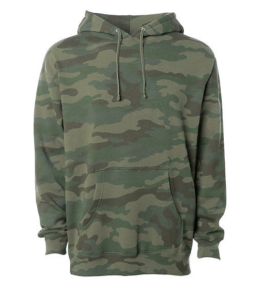 Branded Independent Trading Co. Heavyweight Hooded Sweatshirt Forest Camouflage