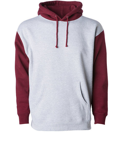 Custom Branded Independent Trading Co Hoodies - Grey Heather/Currant