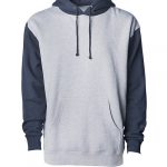 Custom Branded Independent Trading Co Hoodies - Grey Heather/Slate Blue