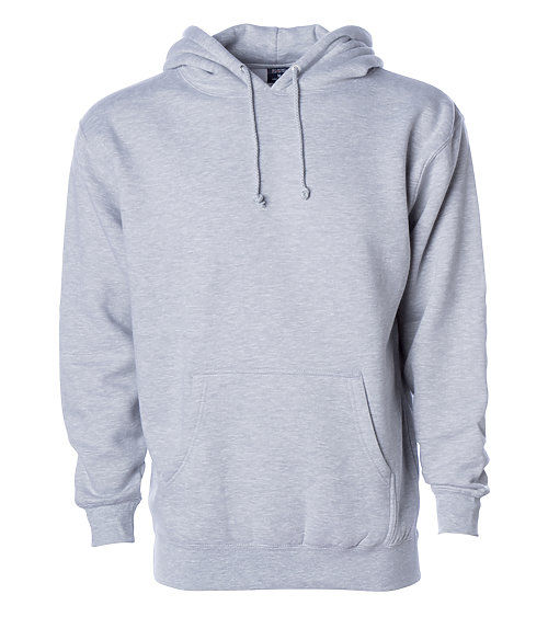 Branded Independent Trading Co. Heavyweight Hooded Sweatshirt Grey Heather