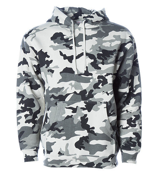Branded Independent Trading Co. Heavyweight Hooded Sweatshirt Snow Camouflage