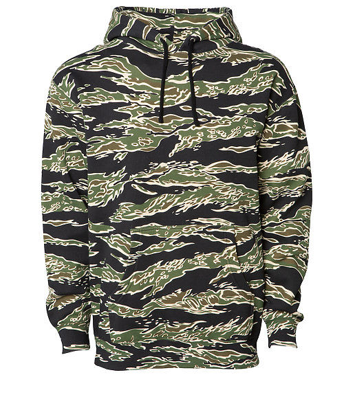 Branded Independent Trading Co. Heavyweight Hooded Sweatshirt Tiger Camouflage