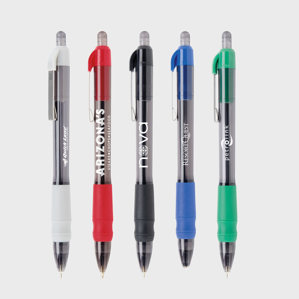 Custom Branded Hub Pen Pens - Light Grey