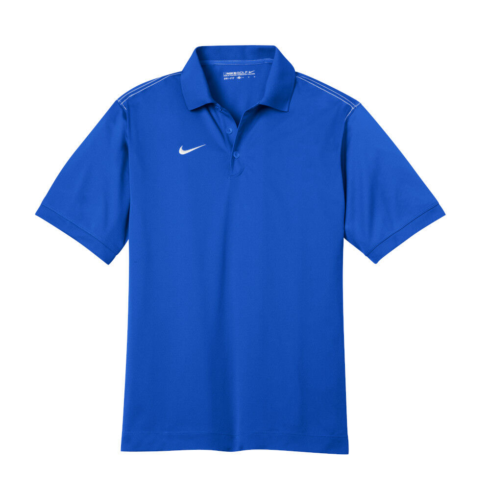 Branded Nike Dri-FIT Sport Swoosh Pique Polo Blue Sapphire