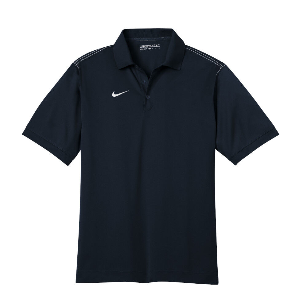 Branded Nike Dri-FIT Sport Swoosh Pique Polo Midnight Navy