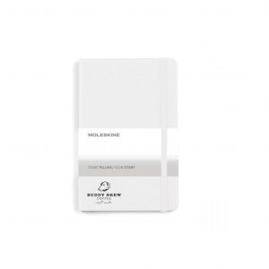 Branded Moleskine Hard Cover Ruled Medium Notebook White