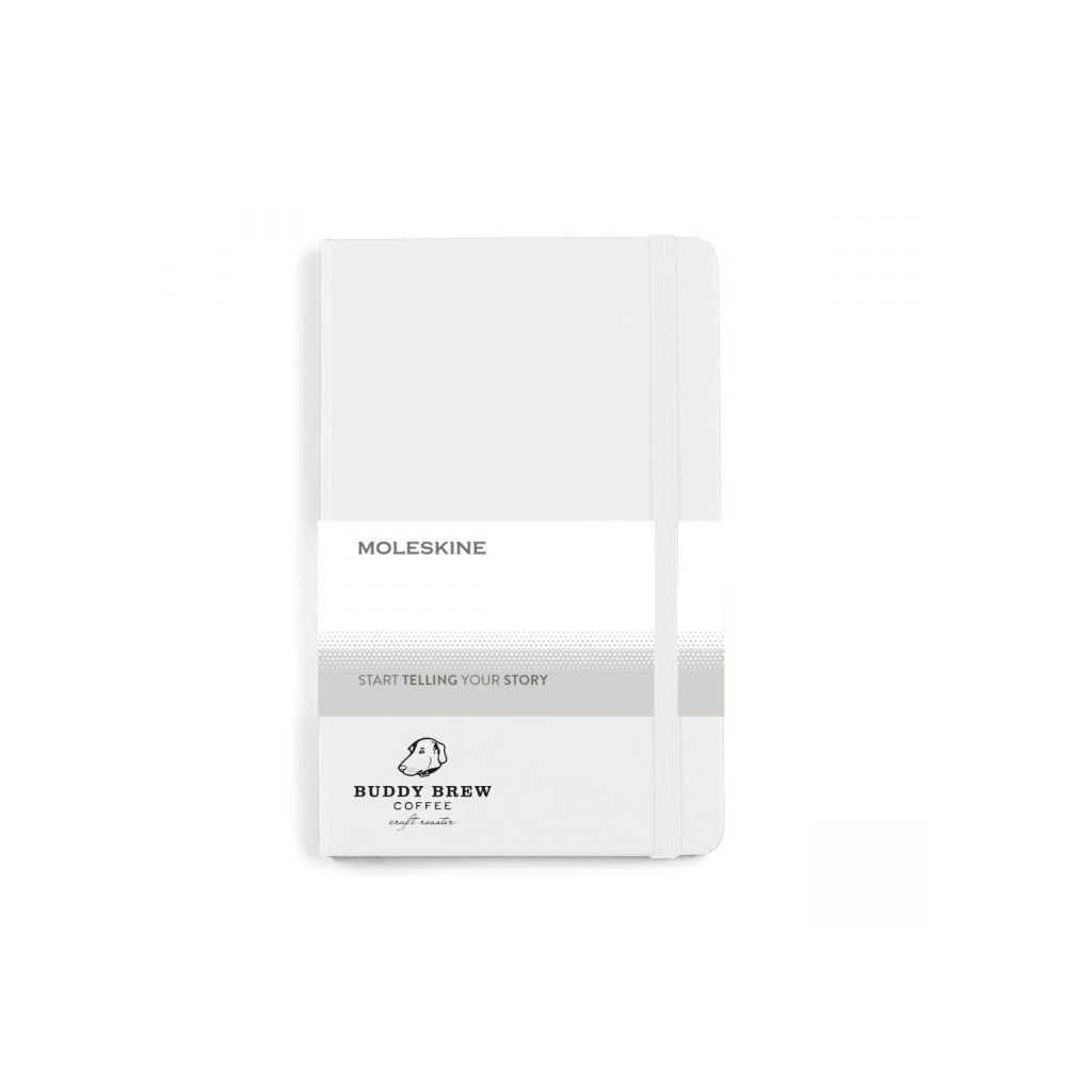 Branded Moleskine Hard Cover Ruled Medium Notebook White
