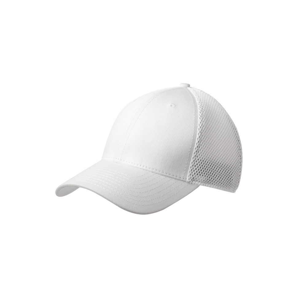 Branded New Era Snapback Contrast Front Mesh Cap White/White