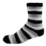 Custom Branded Fashion Fuzzy Feet - Black Stripe