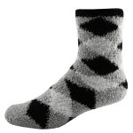 Custom Branded Fashion Fuzzy Feet - Gray Argyle