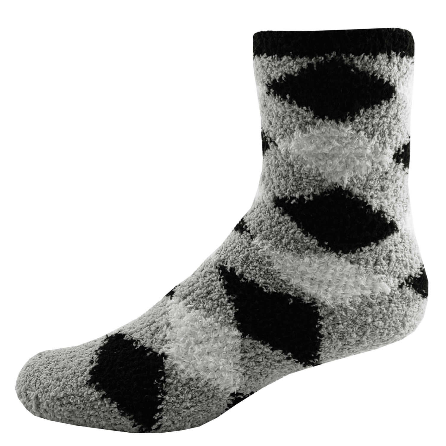 Branded Fashion Fuzzy Feet Gray Argyle