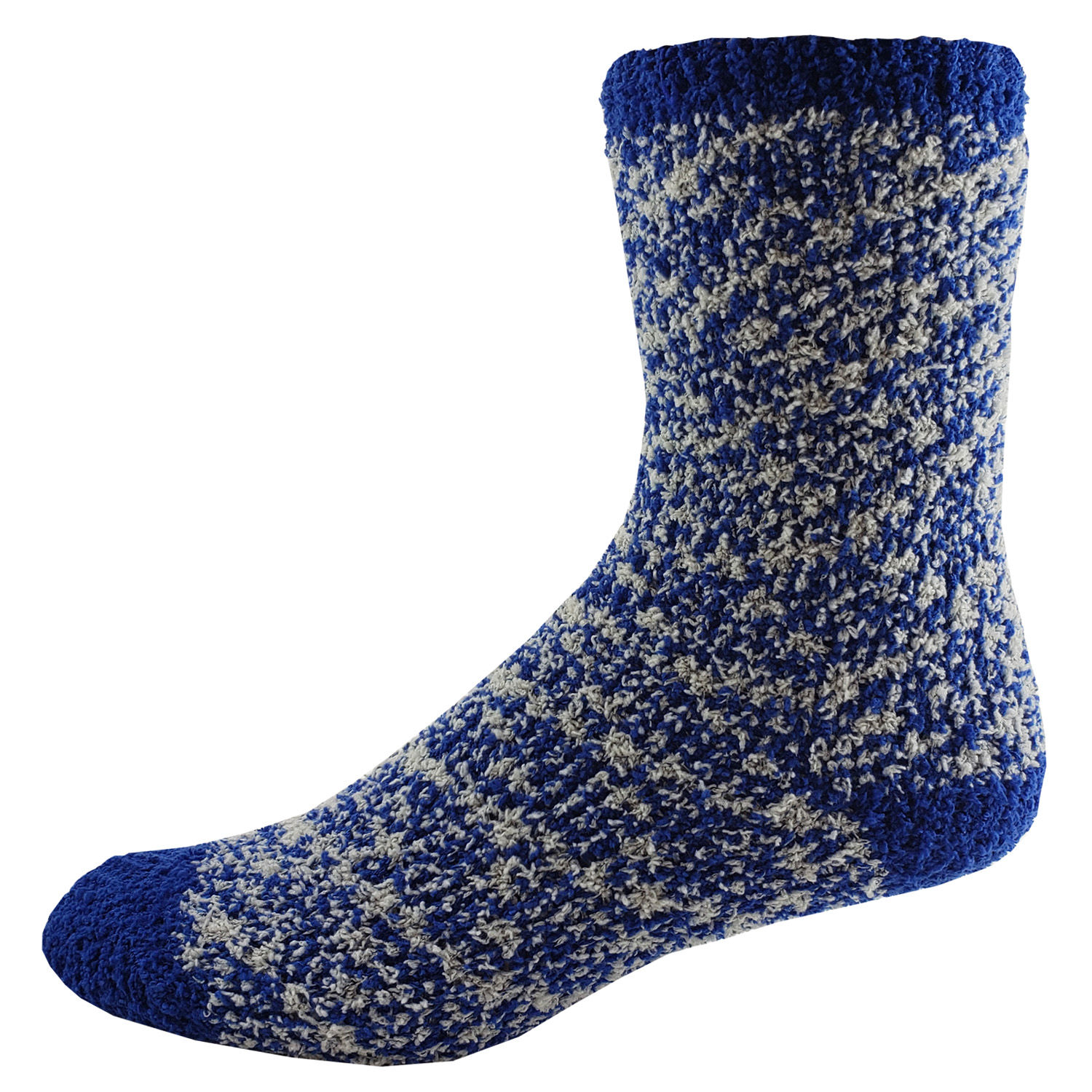 Custom Branded Fashion Fuzzy Feet - Gray/Royal Pattern