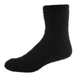 Custom Branded Fashion Fuzzy Feet - Solid Black