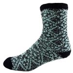 Custom Branded Fashion Fuzzy Feet - Teal Blue/Black Pattern