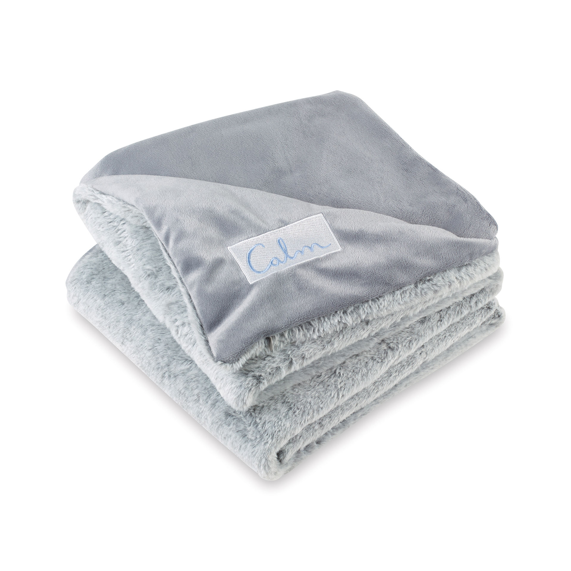 Custom Branded Luxe Faux Fur Throw Blanket - Grey