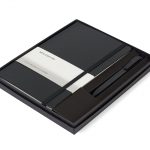 Branded Moleskine® Large Notebook and GO Pen Gift Set Black