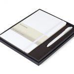 Branded Moleskine® Large Notebook and GO Pen Gift Set White