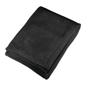 Branded Oversized Ultra Plush Throw Blanket Black