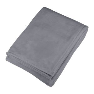 Branded Oversized Ultra Plush Throw Blanket Gray
