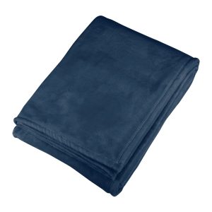 Branded Oversized Ultra Plush Throw Blanket Navy