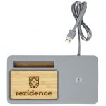 Custom Branded Power Mantle™ Wireless Charger - Bamboo-Stone