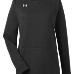 Branded Under Armour Ladies’ Hustle Fleece Crewneck Sweatshirt Black/White