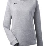 Branded Under Armour Ladies’ Hustle Fleece Crewneck Sweatshirt True Grey Heather/Black