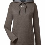 Branded Under Armour Ladies Hustle Pullover Hooded Sweatshirt Carbon Heather/Grey