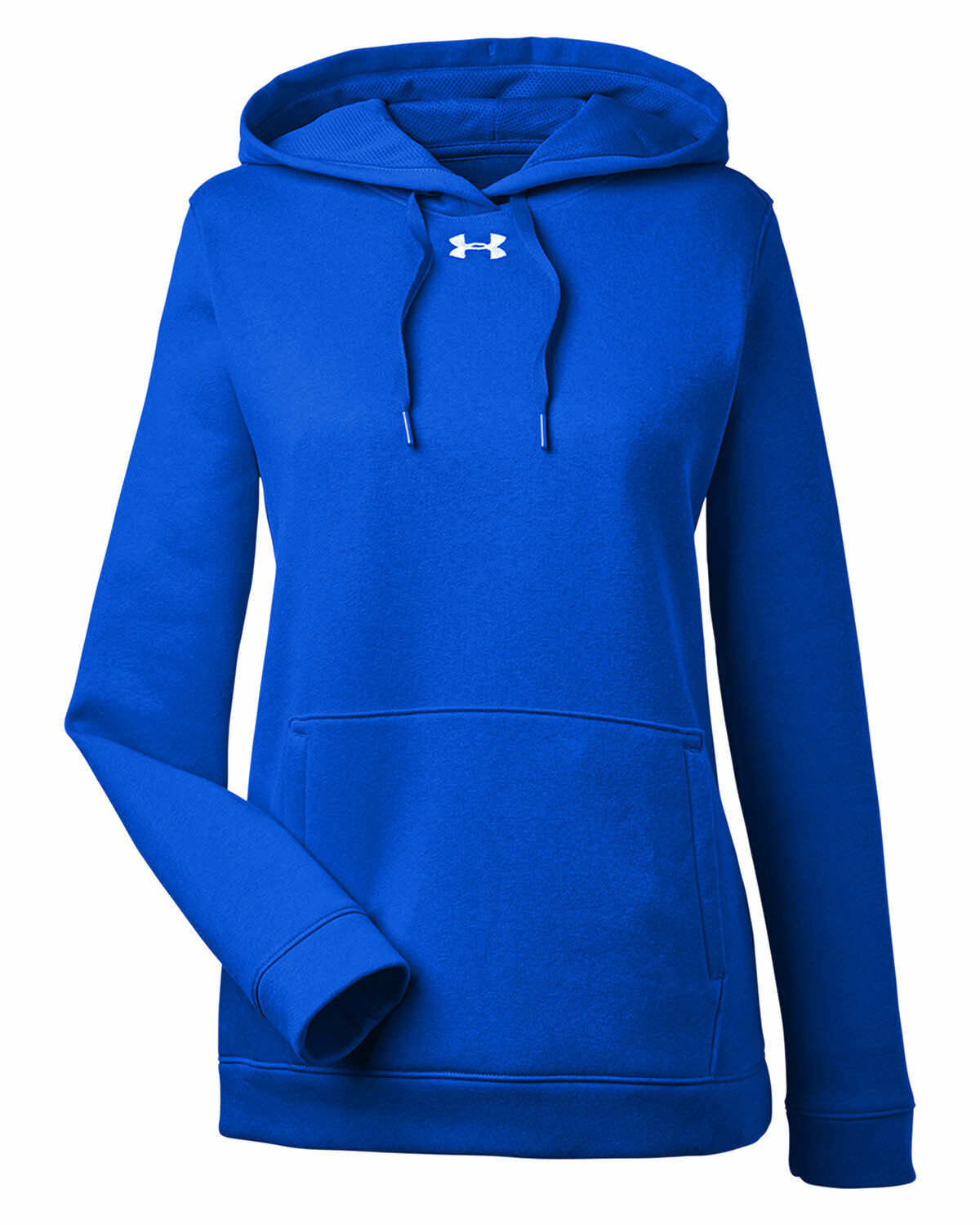 Branded Under Armour Ladies Hustle Pullover Hooded Sweatshirt Royal/White