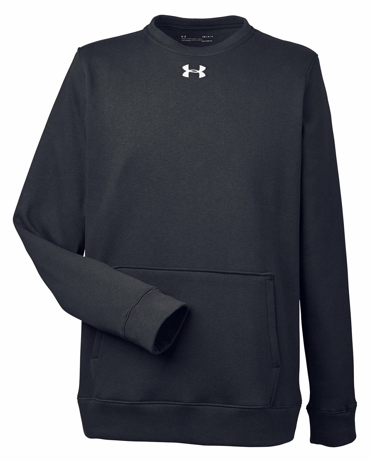 Branded Under Armour Men’s Hustle Fleece Crewneck Sweatshirt Black/White