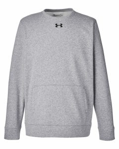 Branded Under Armour Men’s Hustle Fleece Crewneck Sweatshirt True Grey Heather/Black