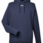 Branded Under Armour Men’s Hustle Pullover Hooded Sweatshirt Midnight Navy/White