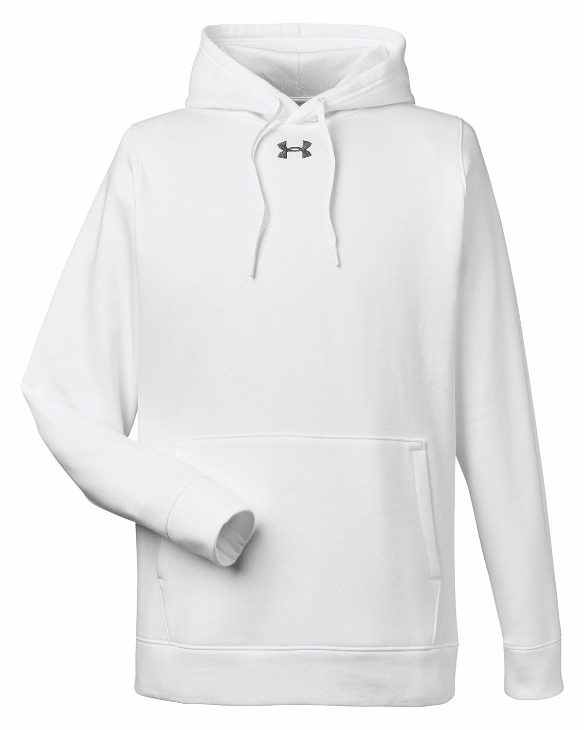 Branded Under Armour Men’s Hustle Pullover Hooded Sweatshirt White/Graphite