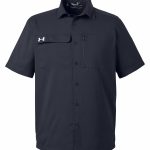 Branded Under Armour Men’s Motivate Coach Woven Shirt Black/White