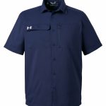 Custom Branded Under Armour Button Up - Midnight Navy/White
