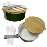 Custom Branded Campfire Circle Bento Box - Green