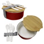 Custom Branded Campfire Circle Bento Box - Red