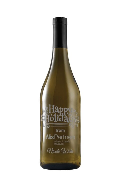 Custom Branded Etched Chardonnay White Wine with No Color Fill - Chardonnay