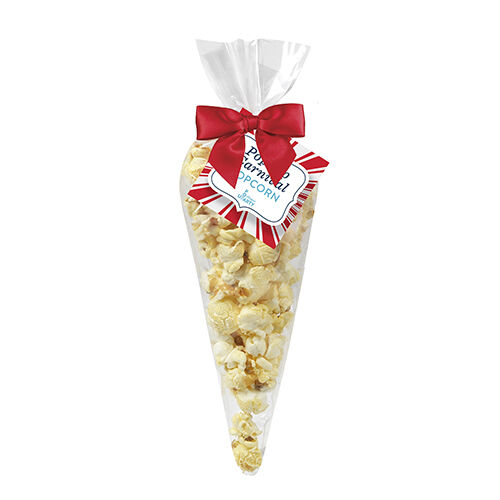 Branded Gourmet Popcorn Cone Bags (large) Butter Popcorn