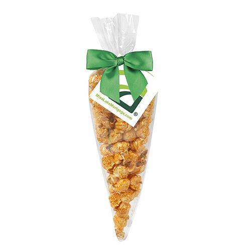 Custom Branded Gourmet Popcorn Cone Bags (large) - Cheddar Popcorn