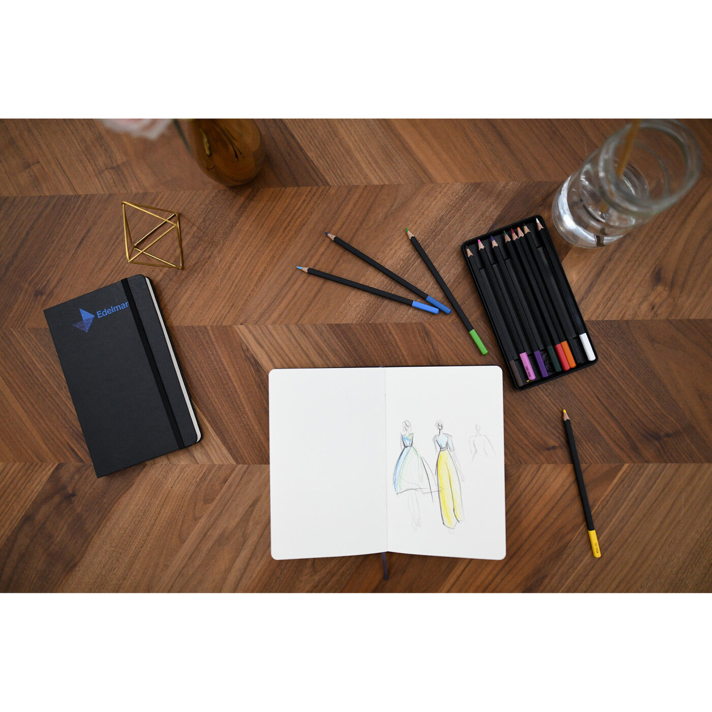 Custom Branded Moleskine® Coloring Kit – Sketchbook and Watercolor Pencils