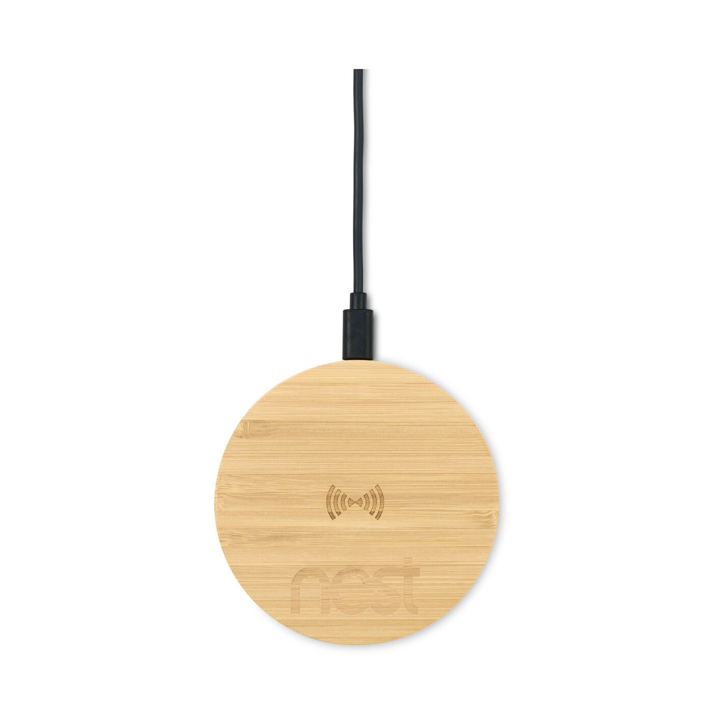Custom Branded Auden Bamboo Wireless Charger - Bamboo