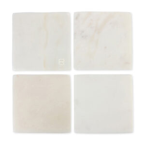 Branded Be Home® White Marble Square Coasters Set Marble