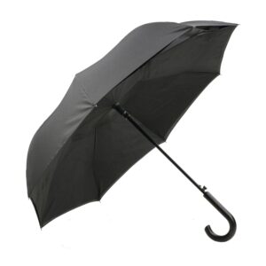 Branded ShedRain® UnbelievaBrella™ Crook Handle Auto Open Umbrella Black/Black
