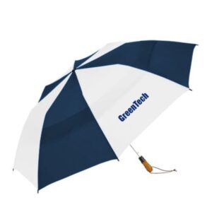 Branded ShedRain® Windjammer® Vented Auto Open Jumbo Compact (Wood Grip) Navy/White