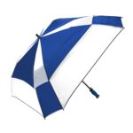 Custom Branded ShedRain Umbrellas - Royal/White with a Royal Handle