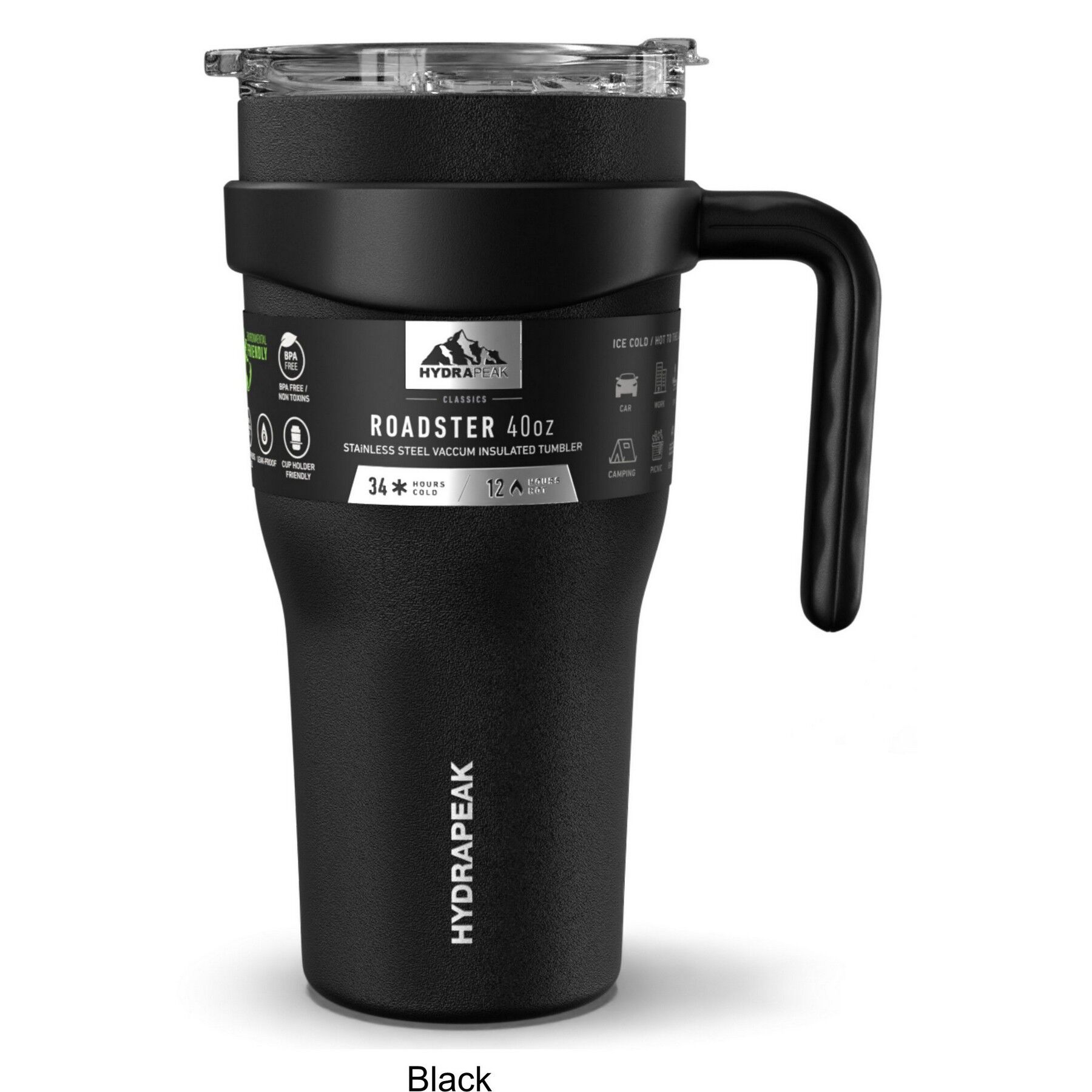 Branded 40 oz Hydrapeak Roadster Tumbler Black