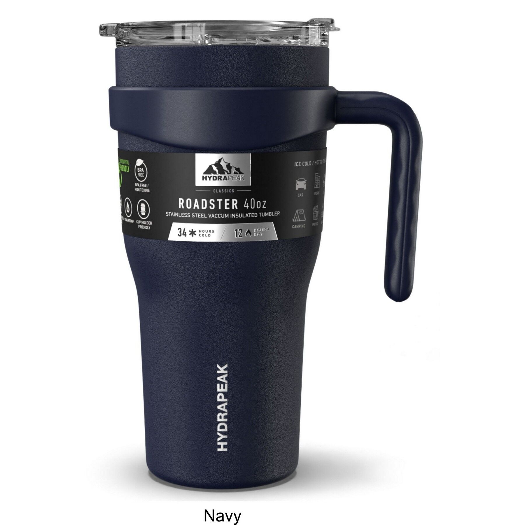 Branded 40 oz Hydrapeak Roadster Tumbler Navy Blue