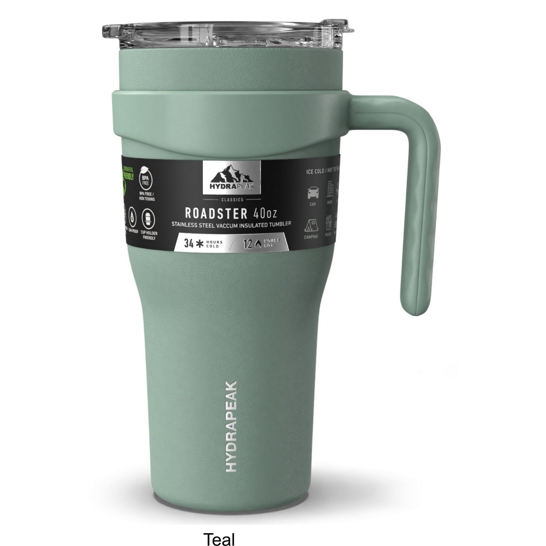 Branded 40 oz Hydrapeak Roadster Tumbler Teal