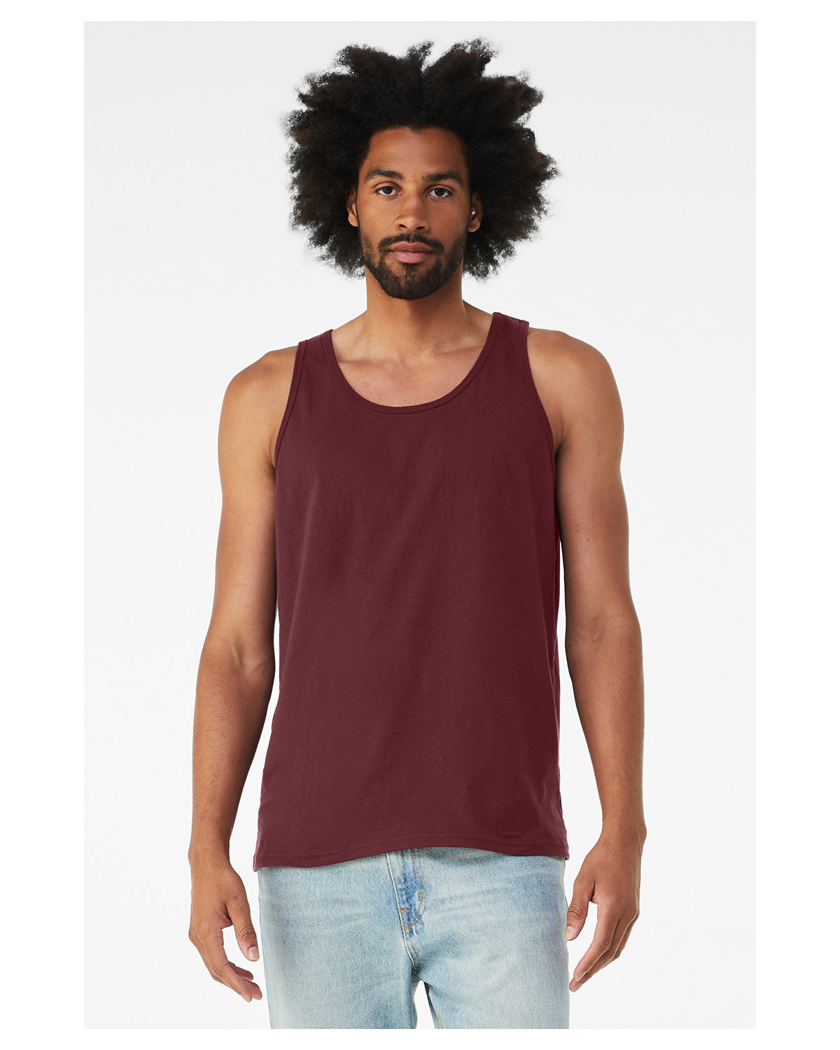 Branded Bella + Canvas Unisex Jersey Tank Maroon